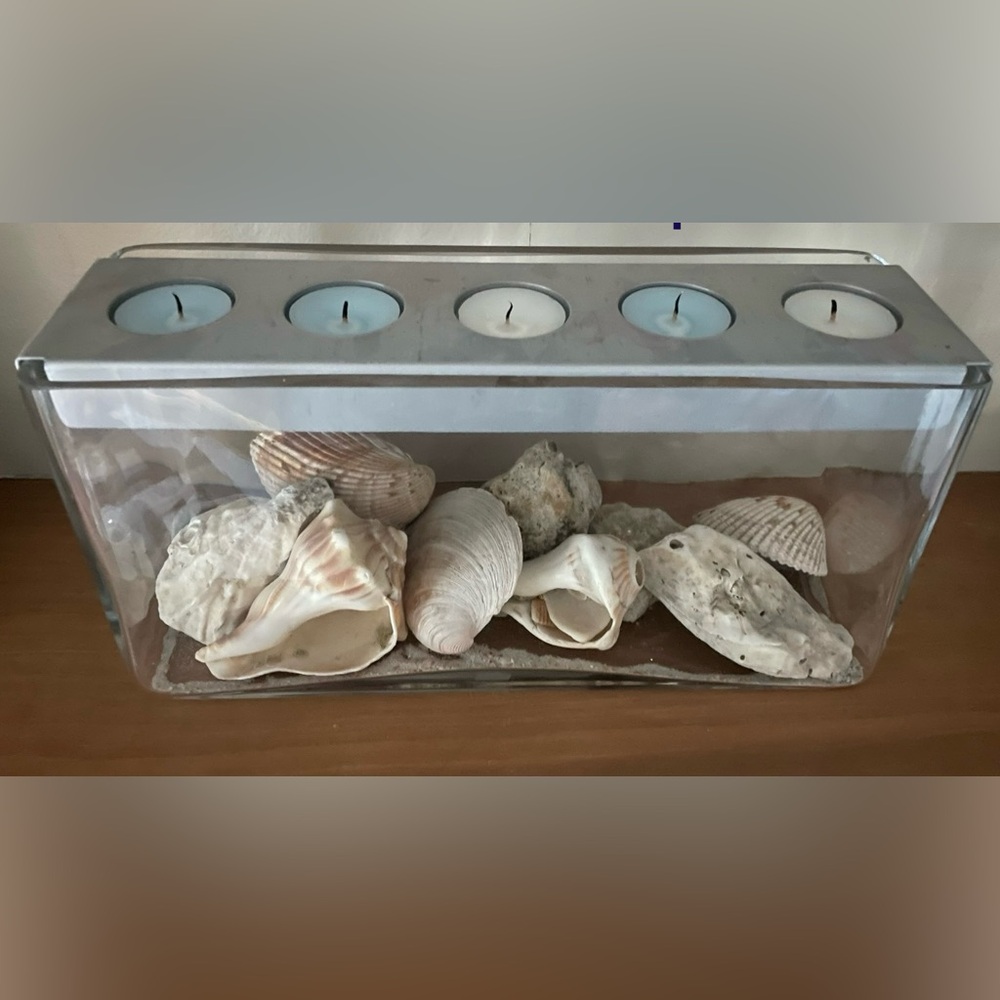 Partylite heavy glass tealight holder.